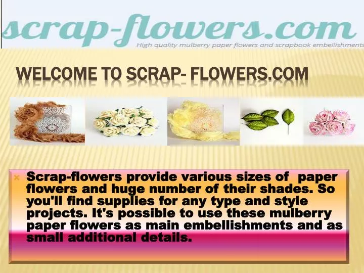 welcome to scrap flowers com