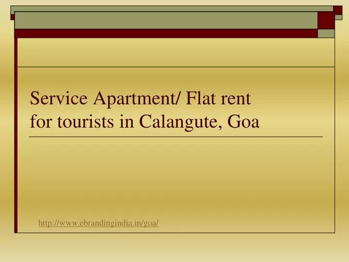 service apartment flat rent for tourists in calangute goa