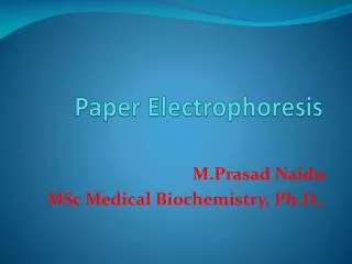 PAPER ELECTROPHORESIS