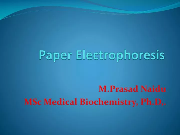 paper electrophoresis