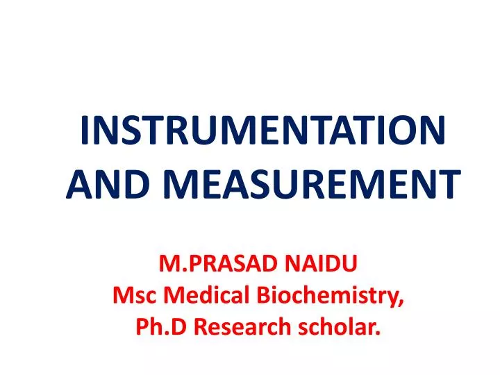instrumentation and measurement