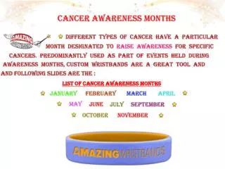 Cancer Awareness Months wristband