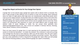 Garage Door Repair and Service for Your Garage Door Opener