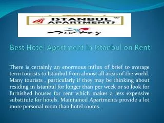 Best Hotel Apartment in Istanbul on Rent