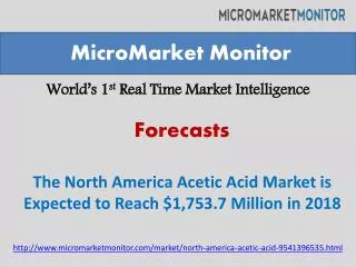 The North America Acetic Acid Market is Estimated to Grow to