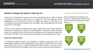 Benefits of Garage Door Repair in Yuba City, CA