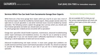 Services Which You Can Seek From Sacramento Garage Door