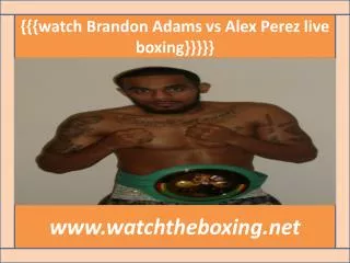 Boxing Match Brandon Adams vs Alex Perez live