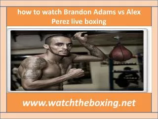 where can I watch Brandon Adams vs Alex Perez live boxing