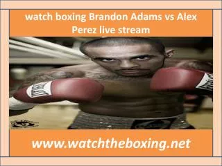 >>>> watch live boxing >>> Brandon Adams vs Alex Perez 13 fe