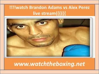 live boxing Brandon Adams vs Alex Perez stream