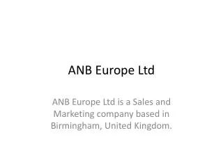 ANB Europe Ltd - Events