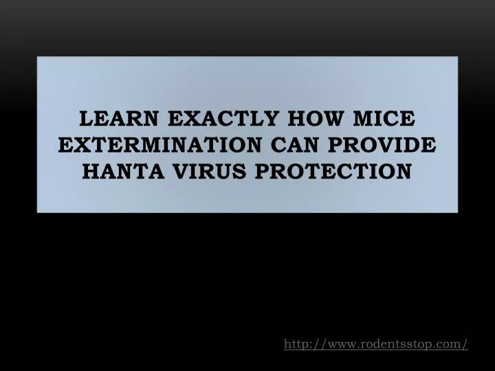 learn exactly how mice extermination can provide hanta virus protection
