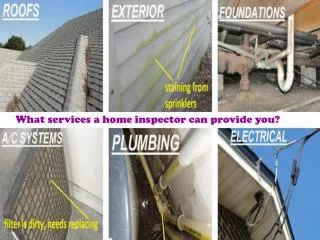 What services a home inspector can provide you?