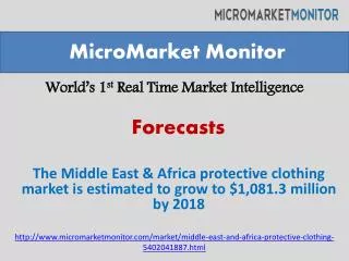 The Middle East & Africa protective clothing market is estim