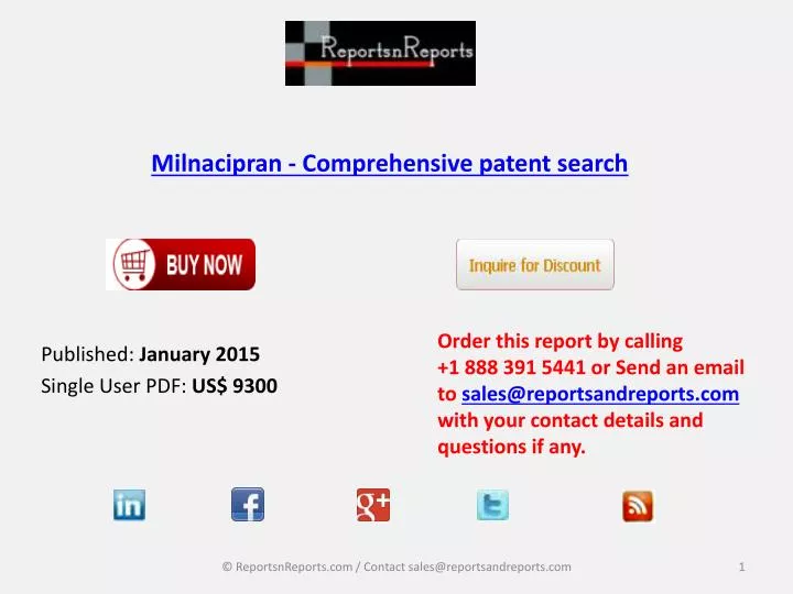 milnacipran comprehensive patent search