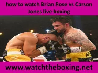 watch Carson Jones vs Brian Rose live boxing fight