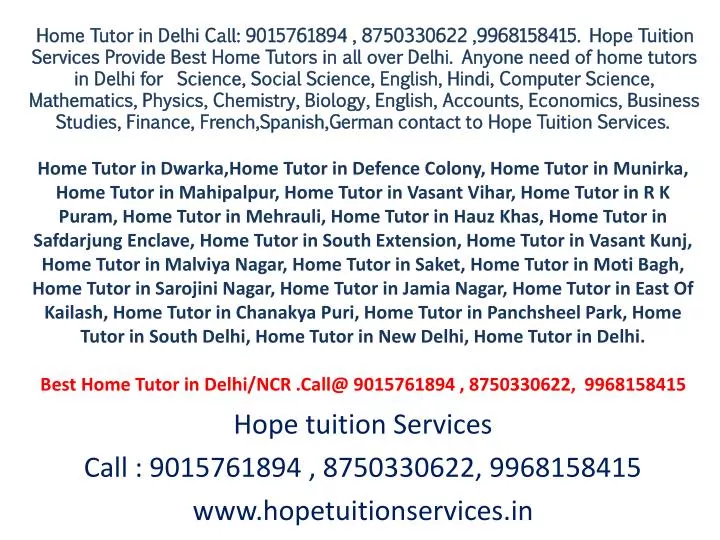 hope tuition services call 9015761894 8750330622 9968158415 www hopetuitionservices in