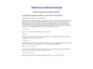 Build Your Credit Score Fast UK