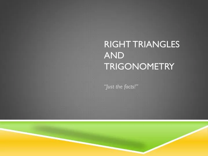 right triangles and trigonometry