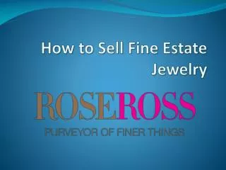 How to Sell Fine Estate Jewelry