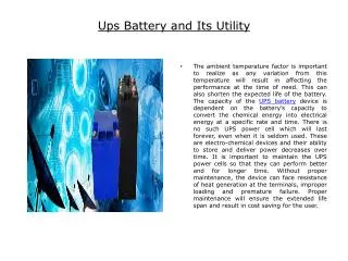 Ups Battery and Its Utility.pptx