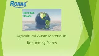 Agricultural Waste Material in Briquetting Plants