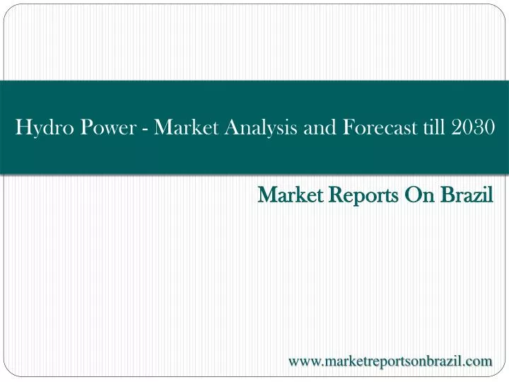 hydro power market analysis and forecast till 2030