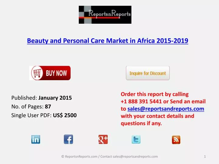 beauty and personal care market in africa 2015 2019