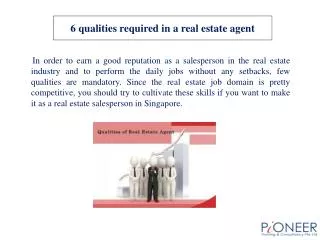 6 qualities required in a real estate agent