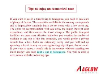 Tips to enjoy an economical tour