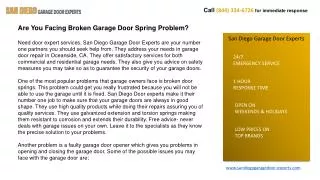 Garage Door Repair & Installation Services in San Diego