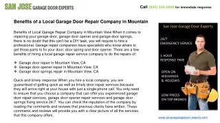 Garage Door Repair & Installation Services in San Jose