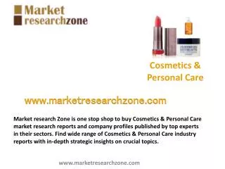 Cosmetics & Personal Care market research reports, Industry