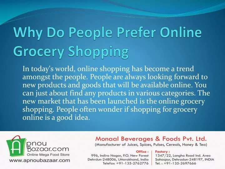 why do people prefer online grocery shopping