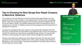 Garage Door Repair, Inspection Services in Tulsa