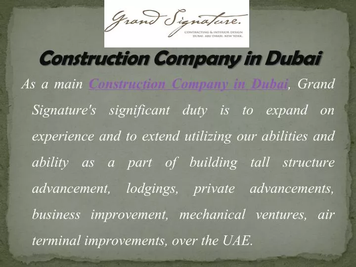 construction company in dubai