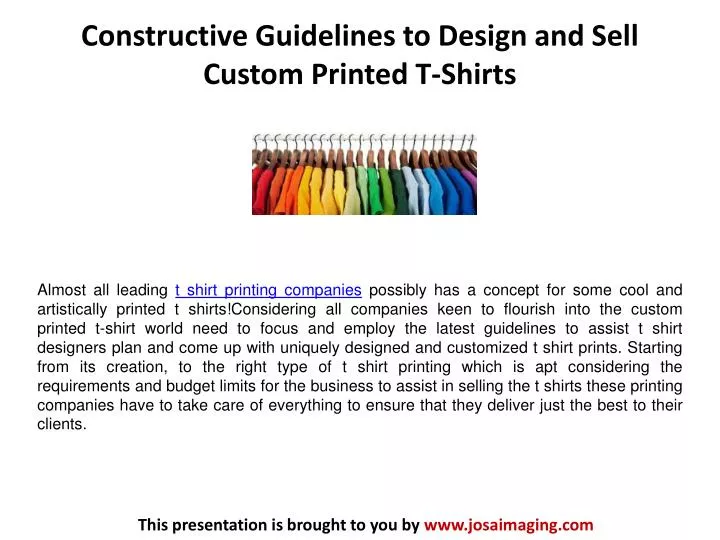 constructive guidelines to design and sell custom printed t shirts