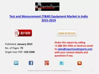 New Report on Test and Measurement (T&M) Equipment Market