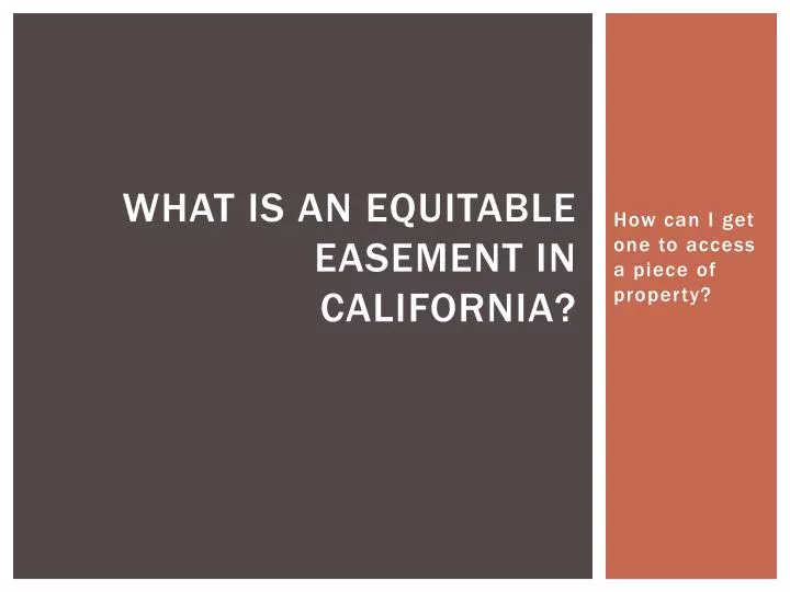 what is an equitable easement in california