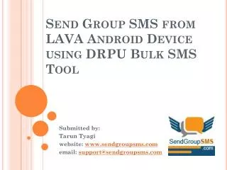 Send Group SMS using LAVA Android device