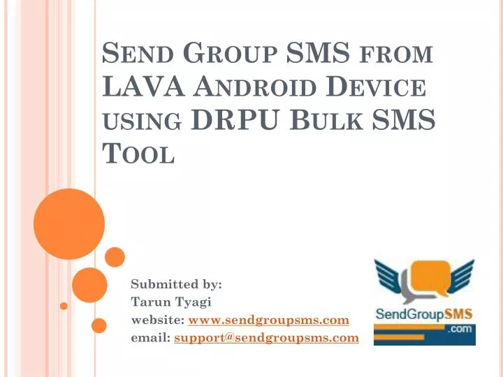 send group sms from lava android device using drpu bulk sms tool