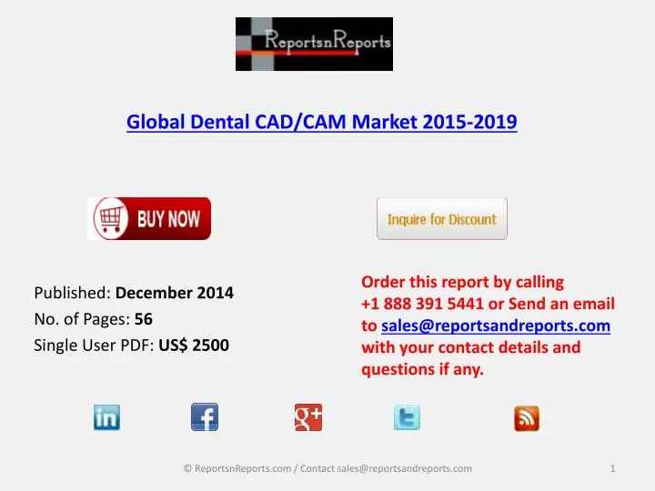 global dental cad cam market 2015 2019
